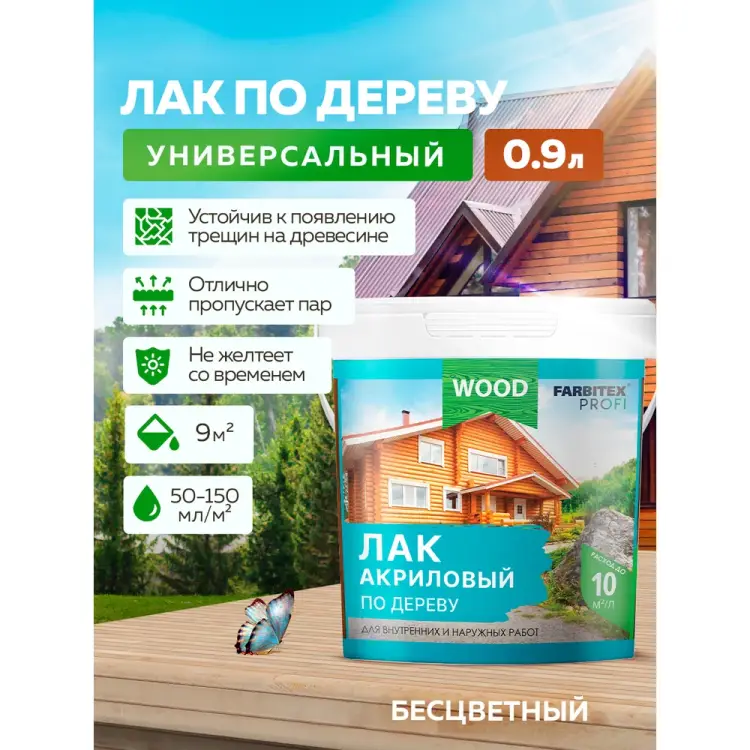Универсальный акриловый лак по дереву Farbitex 4300004851