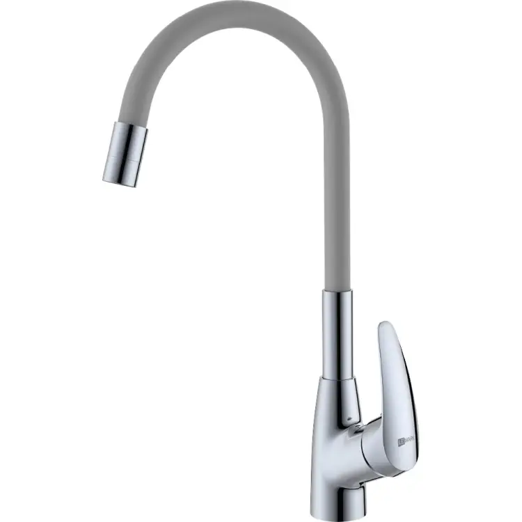 Смеситель для кухни Lemark Линара с гибким изливом, хром/серый LM0415C-Gray