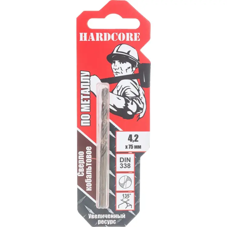 Кобальтовое сверло по металлу Hardcore 141042 Кобальтовое сверло по металлу Hardcore 141042