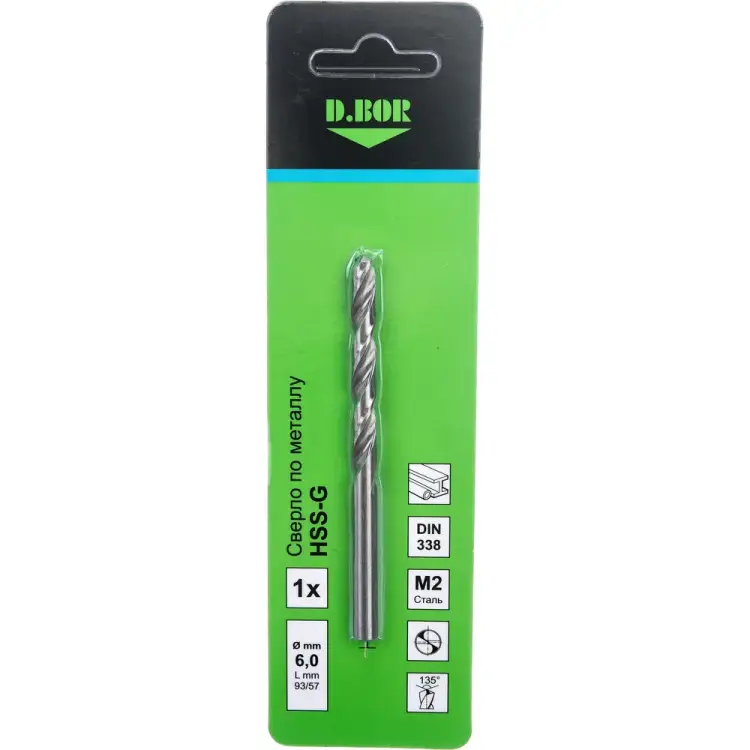 Шлифованное сверло по металлу D.BOR D-TD-338-HSS-060-01