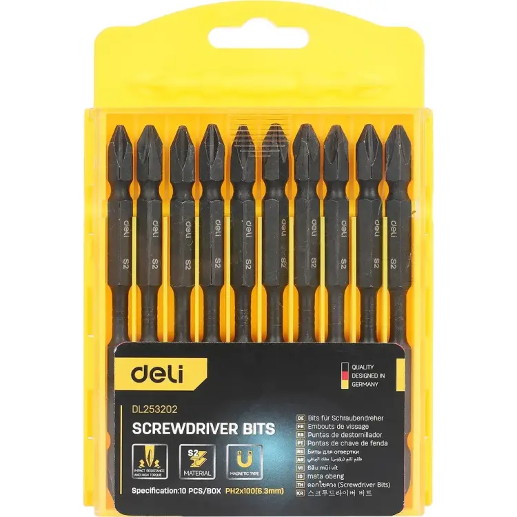 Набор двухсторонних торсионных бит для ударных шуруповертов DL253202 DELI 130270 Набор двухсторонних торсионных бит для ударных шуруповертов DL253202 DELI 130270