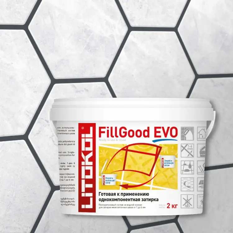 Полиуретановый состав для затирки швов LITOKOL FillGood EVO F.140 NERO GRAFITE 496310002