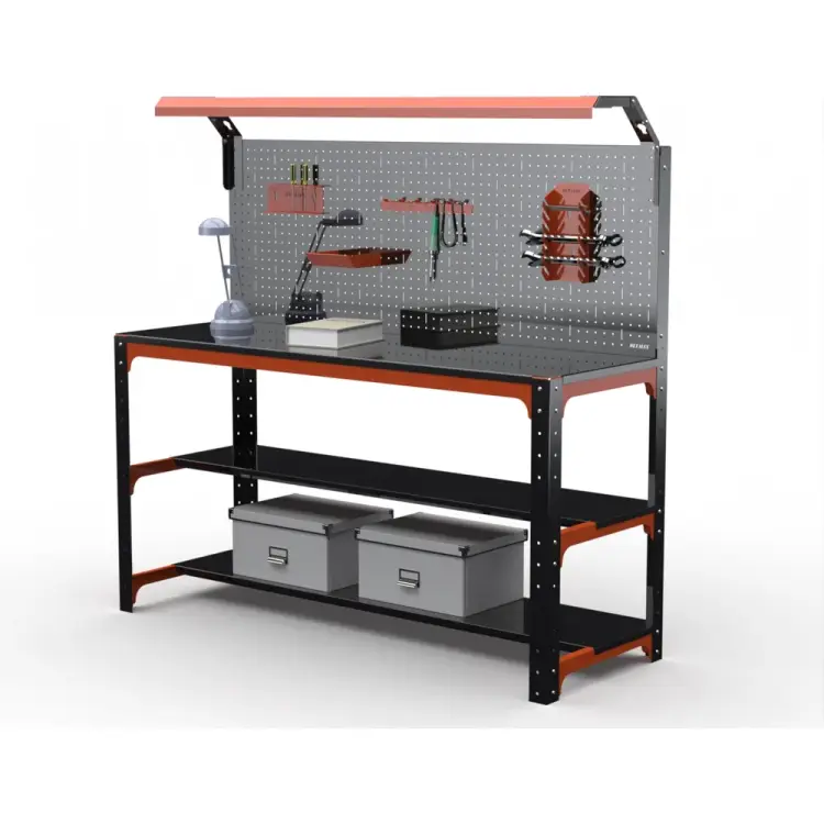 Стол металлический ООО Металекс серия KIT 750x1400x600 мм, две полки, ОЧ 201305