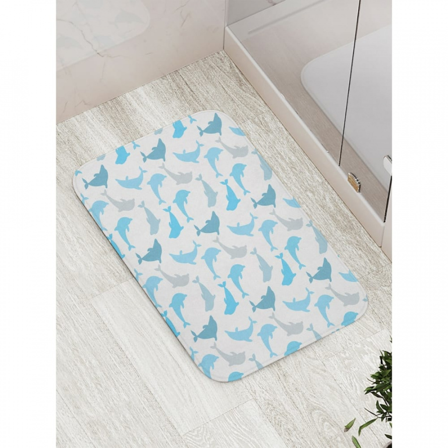 Противоскользящий коврик для ванной, сауны, бассейна JOYARTY Веселье у дельфинов