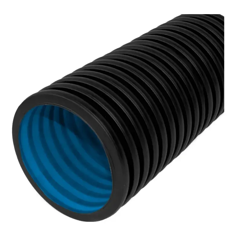 Двустенная жесткая гофрированная труба ПНД Промрукав тип 450 SN14 PR15.0155 Двустенная жесткая гофрированная труба ПНД Промрукав тип 450 SN14 PR15.0155