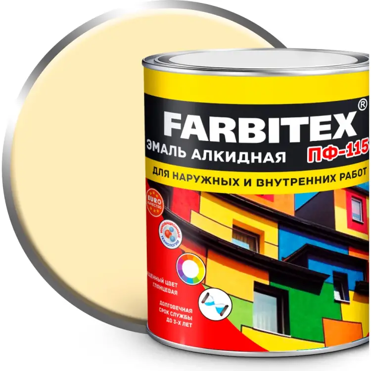 Алкидная эмаль Farbitex ПФ-115 4300001777 Алкидная эмаль Farbitex ПФ-115 4300001777