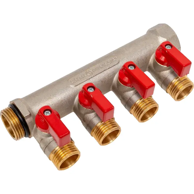 Коллектор с шаровыми кранами STOUT Smb 6210 341204 RG0091AACQND3T