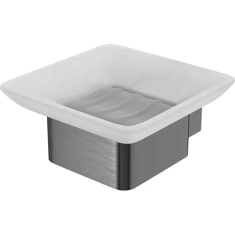 Мыльница Lemark SMOOTH LINE с держателем, графит 9746018