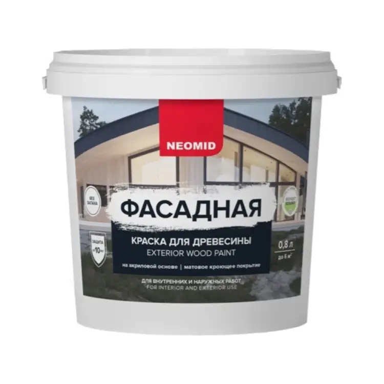 Фасадная краска для древесины NEOMID Н-КраскаФас-0,8-БазС Фасадная краска для древесины NEOMID Н-КраскаФас-0,8-БазС