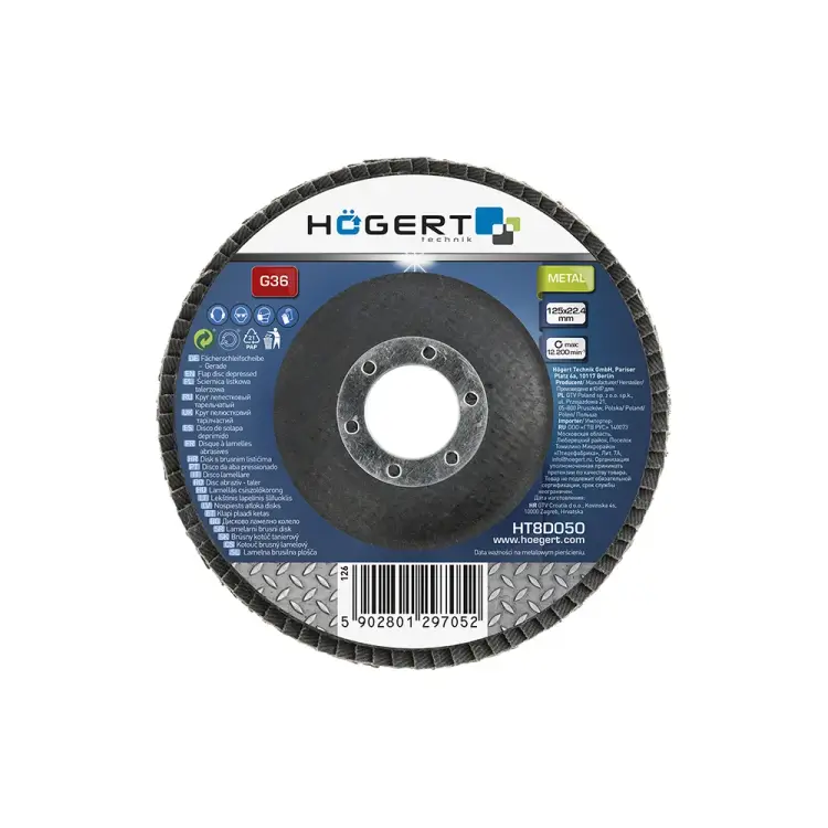 Лепестковый шлифовальный круг HOEGERT TECHNIK HT8D050 Лепестковый шлифовальный круг HOEGERT TECHNIK HT8D050