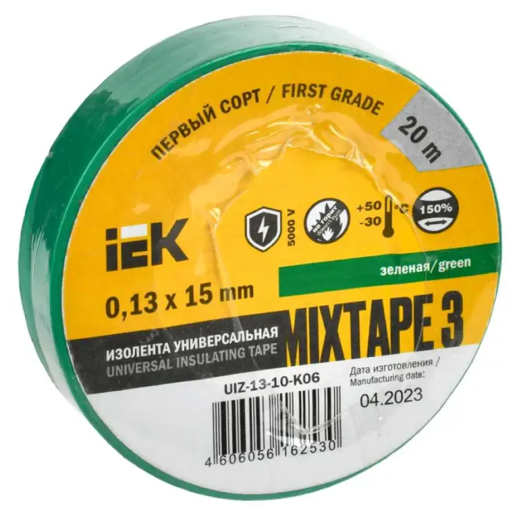 Изолента пвх IEK UIZ-13-10-K06