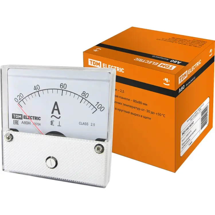 Амперметр TDM ELECTRIC А80Н 100А/5А-25 SQ1102-0232