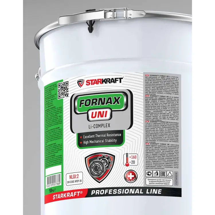 Многофункциональная высокотемпературная водостойкая смазка для электродвигателей STARKRAFT FORNAX Uni EP3 FU7406018