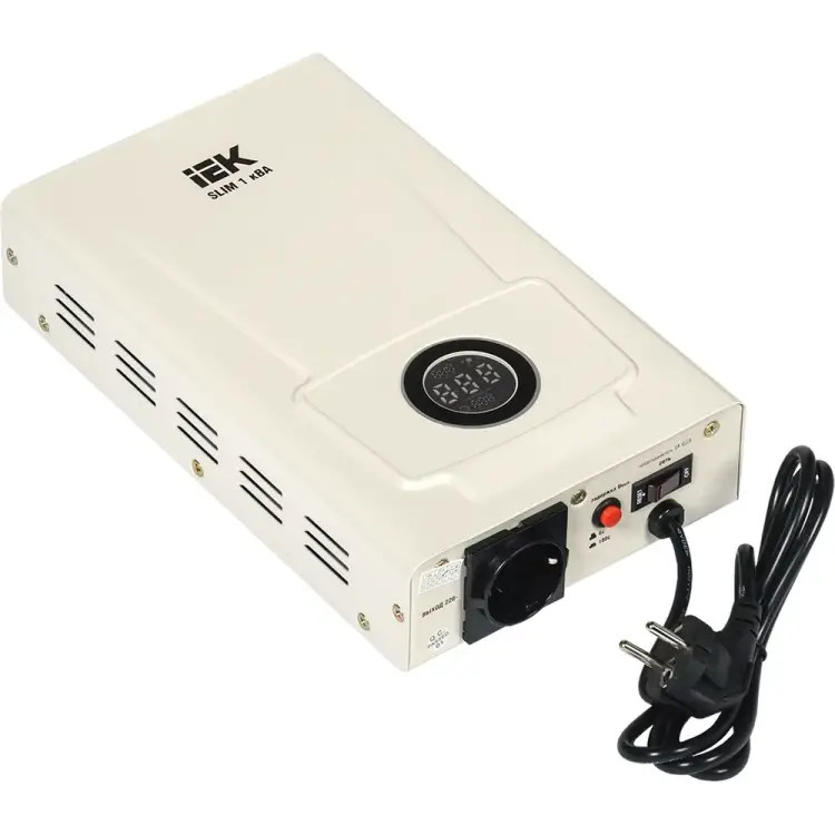 Настенный однофазный стабилизатор напряжения IEK SLIM IVS22-1-001-09 Настенный однофазный стабилизатор напряжения IEK SLIM IVS22-1-001-09
