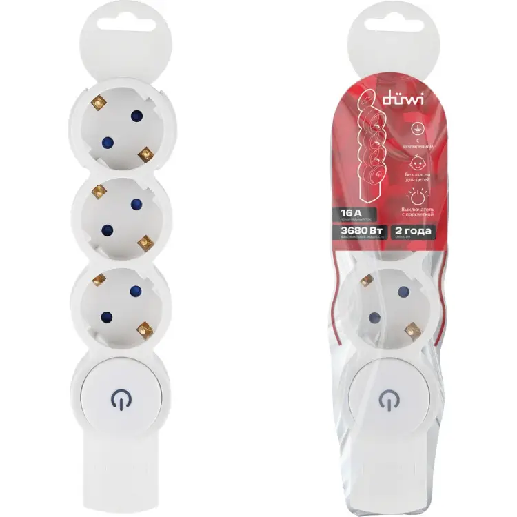 Розеточная колодка duwi Quick Fix 32018 2 Розеточная колодка duwi Quick Fix 32018 2