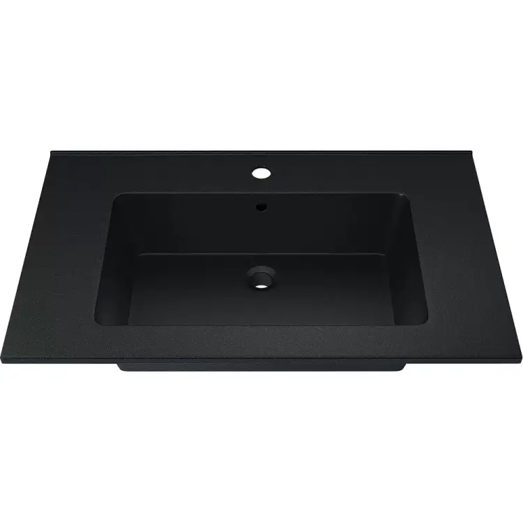 Полувстраиваемая раковина для ванной uperwood Parma Quartz_75 см, черная матовая, космос 291003007