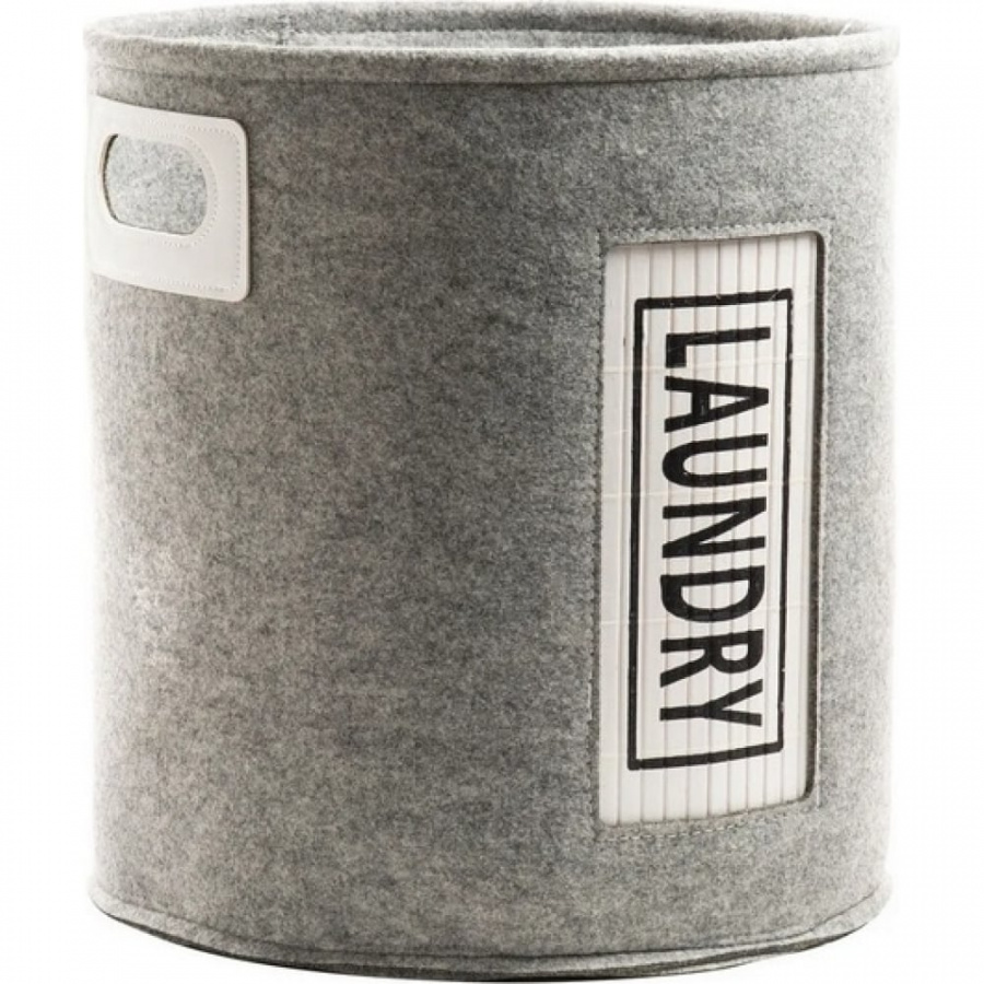 Круглая войлочная корзина Todi светло-серая, размер XL, 36х40 см