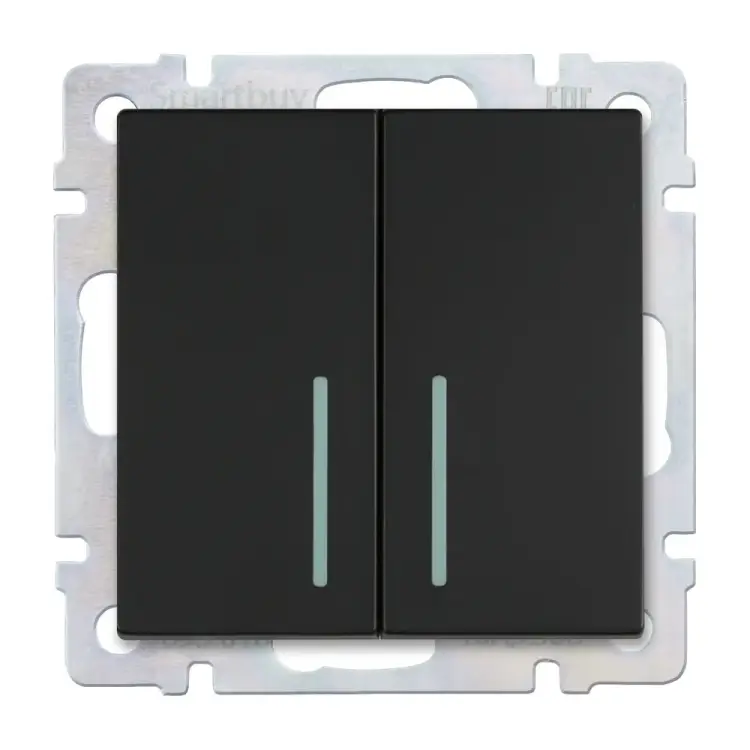 Двухклавишный выключатель Smartbuy Нептун SBE-05b-10-SW2-1