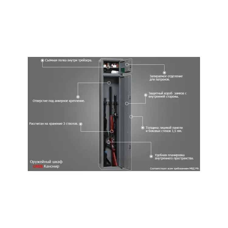 Оружейный шкаф Onix Канонир MES Оружейный шкаф Onix Канонир MES