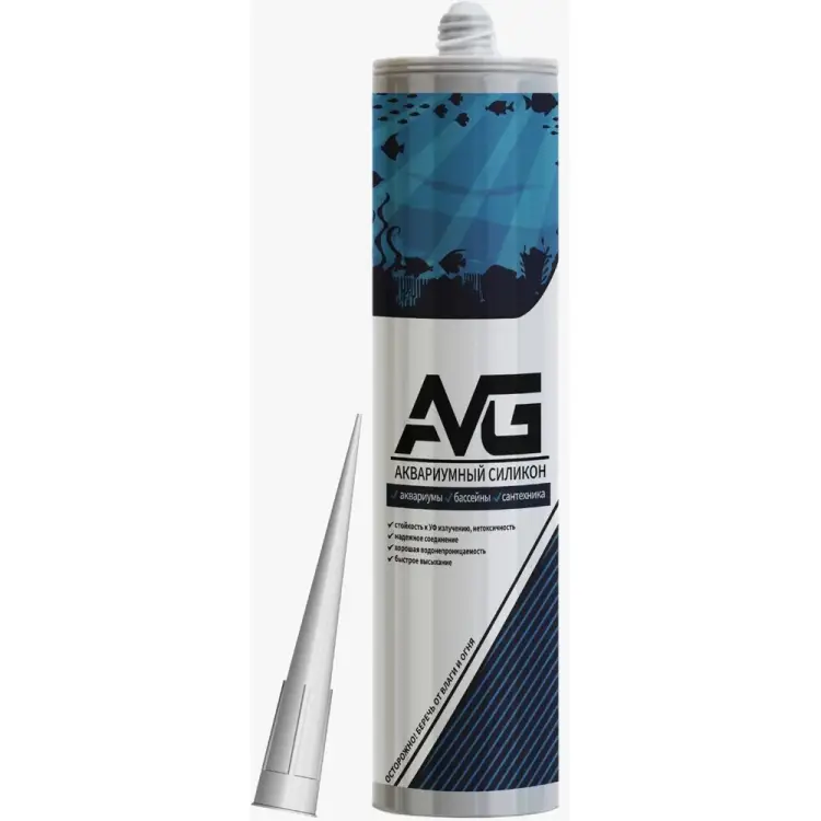 Силиконовый аквариумный герметик AVG Аквариум прозрачный