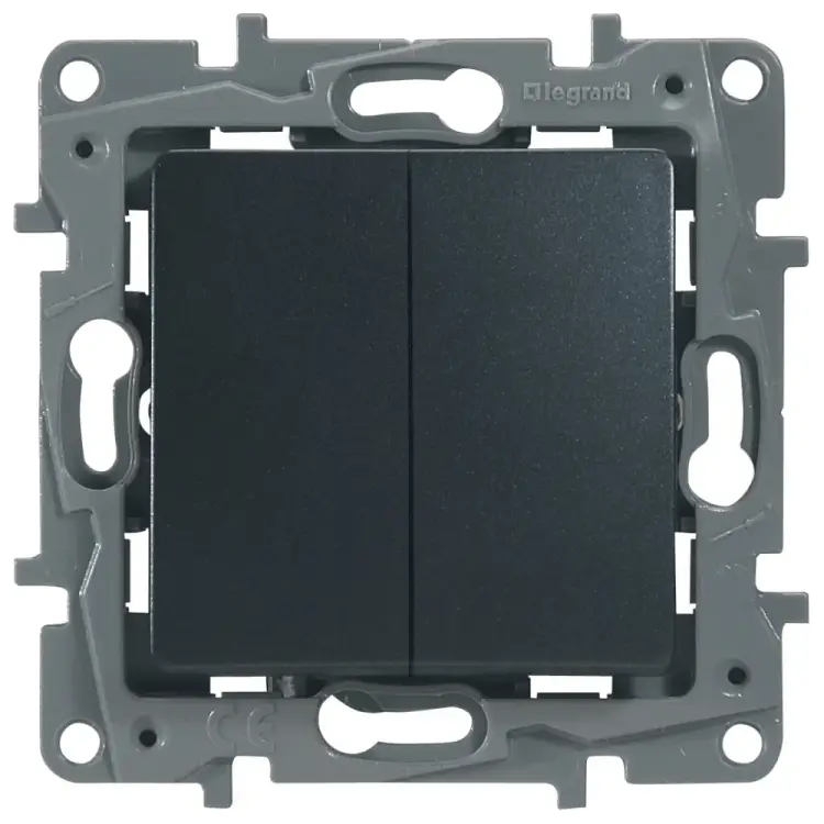 Проходной двухклавишный выключатель Legrand Etika 672612 1066888