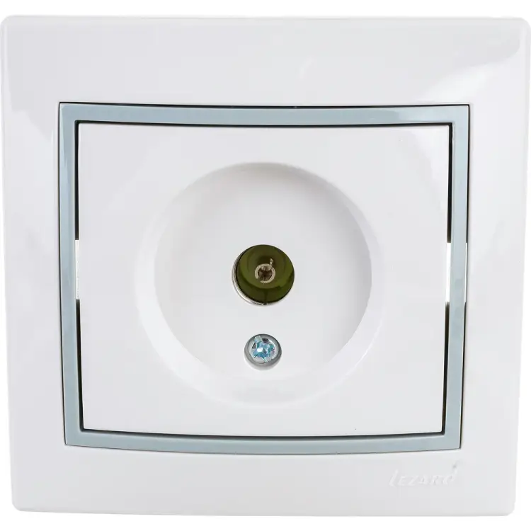 ТВ розетка Lezard белый с вст сер 701-0215-130