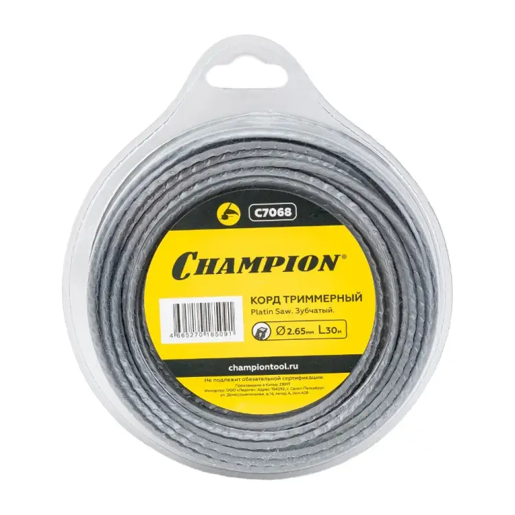 Зубчатый триммерный корд Champion 2.65 мм; 30 м C7068