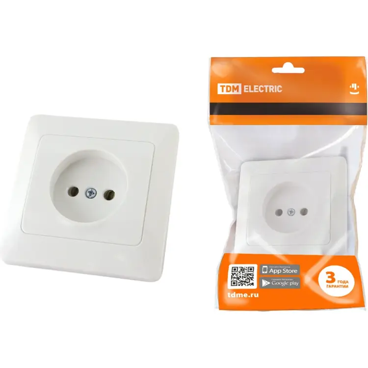 Розетка TDM ELECTRIC 2П 10А 250В белая Ильмень SQ1823-0009