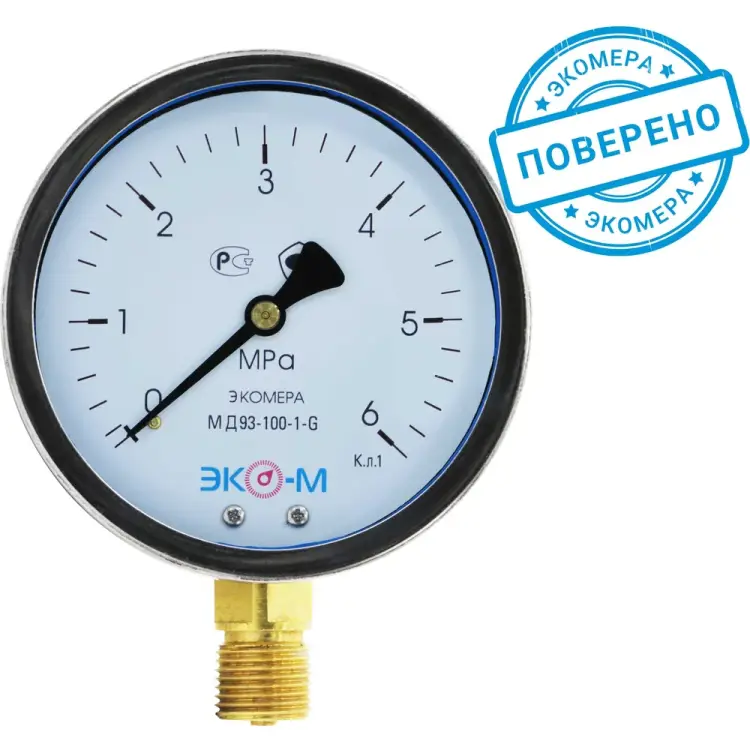 Гидрозаполненный манометр ЭКО-М Экомера МД93-100-G-6МПа