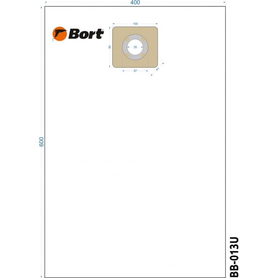 Комплект пылесборных мешков для пылесоса BB-013U BORT 93411492