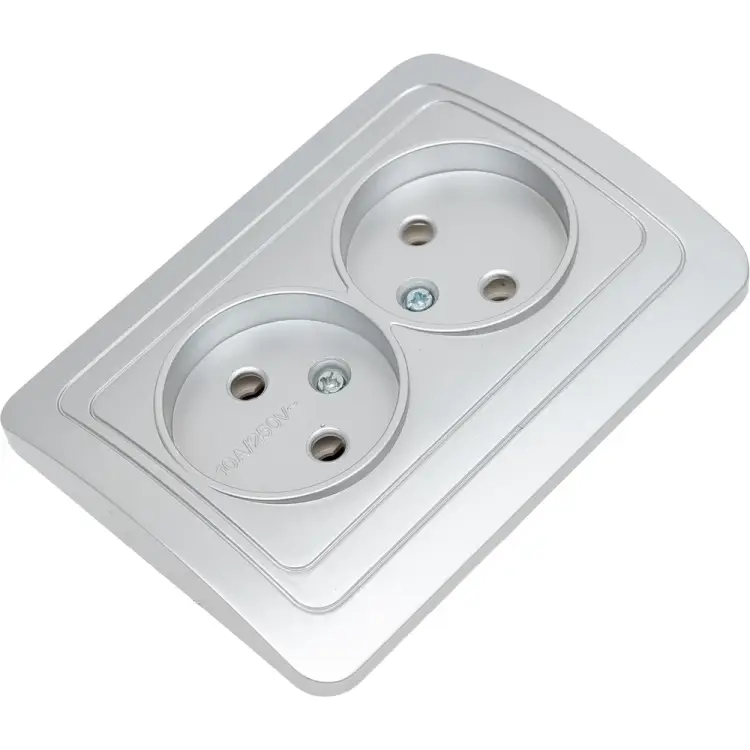 Двухместная розетка Smartbuy Марс SBE-02s-10-S2-N-c