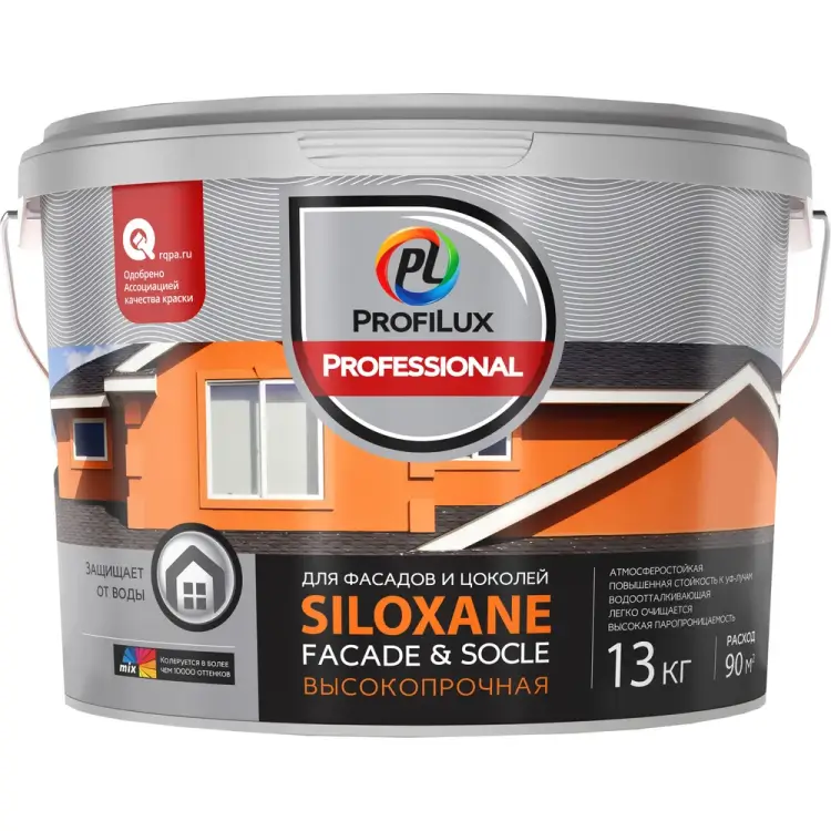 Воднодисперсионная краска Profilux Professional SILOXANE FACADE & SOCLE base 1 МП00-005852 Воднодисперсионная краска Profilux Professional SILOXANE FACADE & SOCLE base 1 МП00-005852