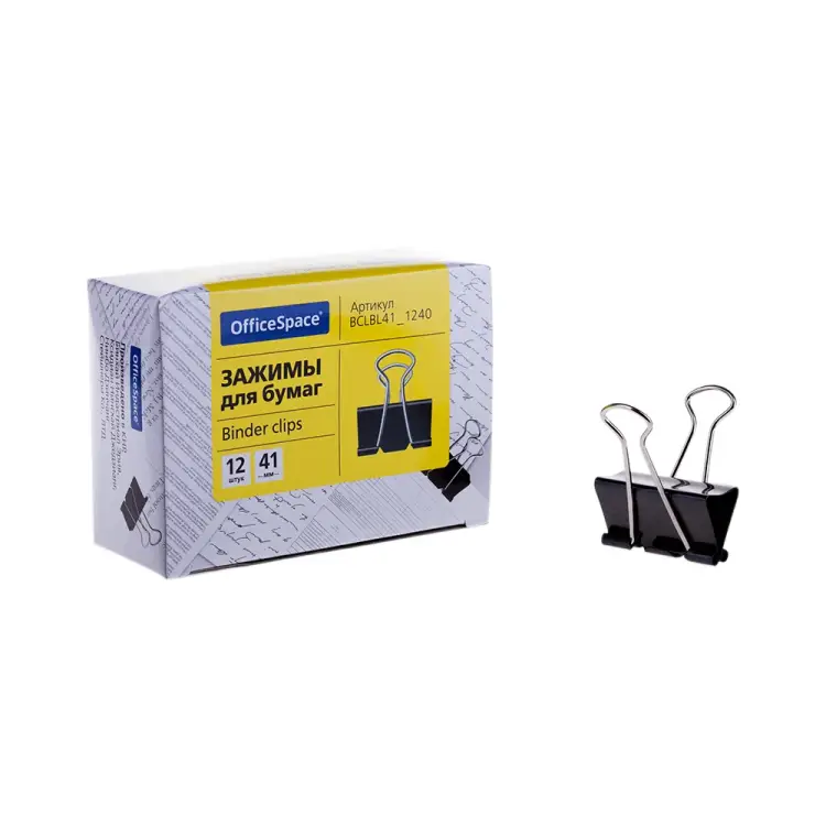Зажимы для бумаг OfficeSpace BCLBL41_1240