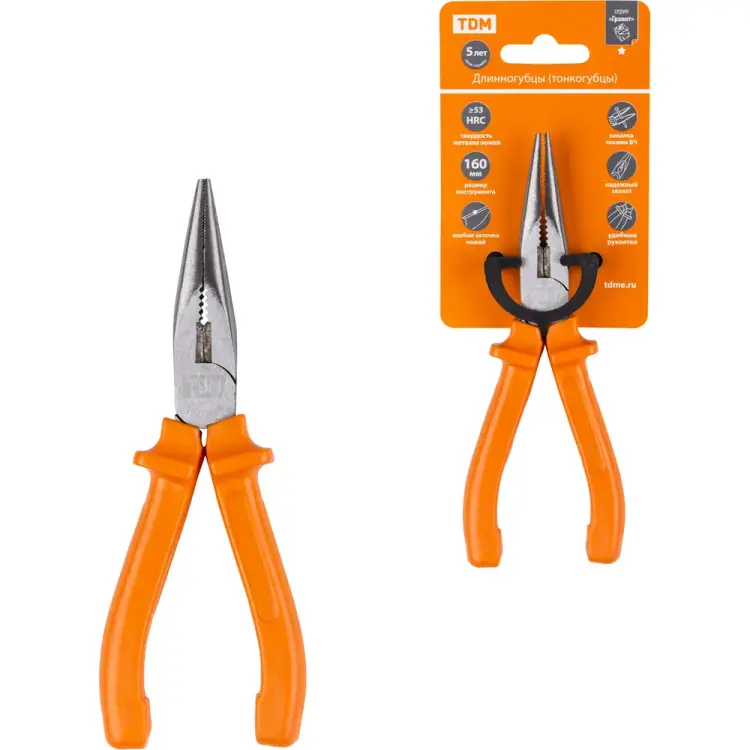 Длинногубцы-тонкогубцы TDM ELECTRIC Гранит SQ1009-0201