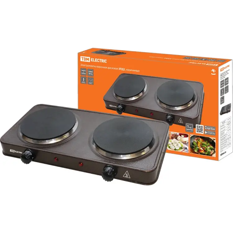 Двухконфорочная электроплитка TDM ELECTRIC ЭПД2 SQ2504-0009