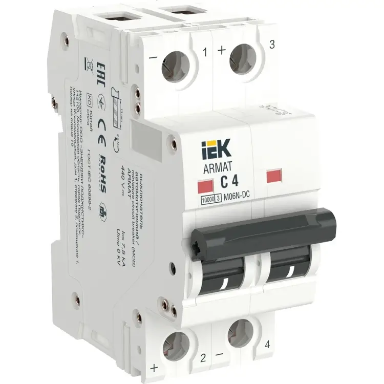 Автоматический выключатель IEK armat m06n-dc AR-M06N-2-C004DC