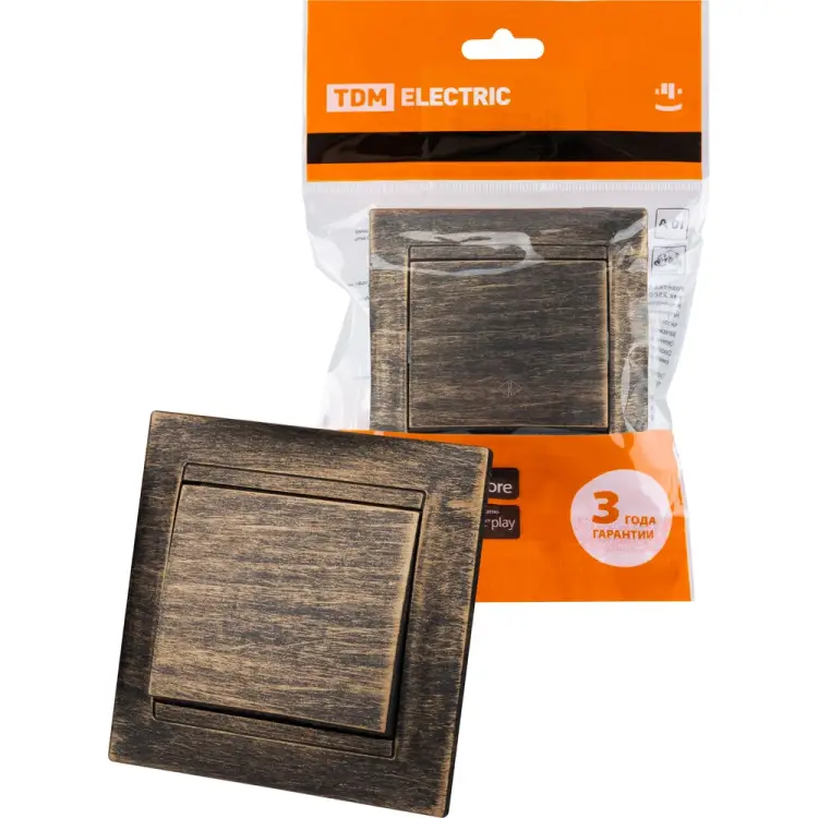 Перекрестный одноклавишный выключатель TDM ELECTRIC Лама SQ1815-0770