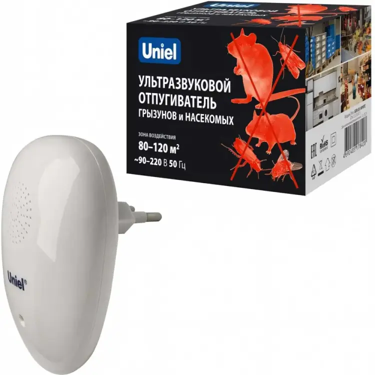 Ультразвуковой отпугиватель насекомых и грызунов Uniel UDR-E14 UL-00010831