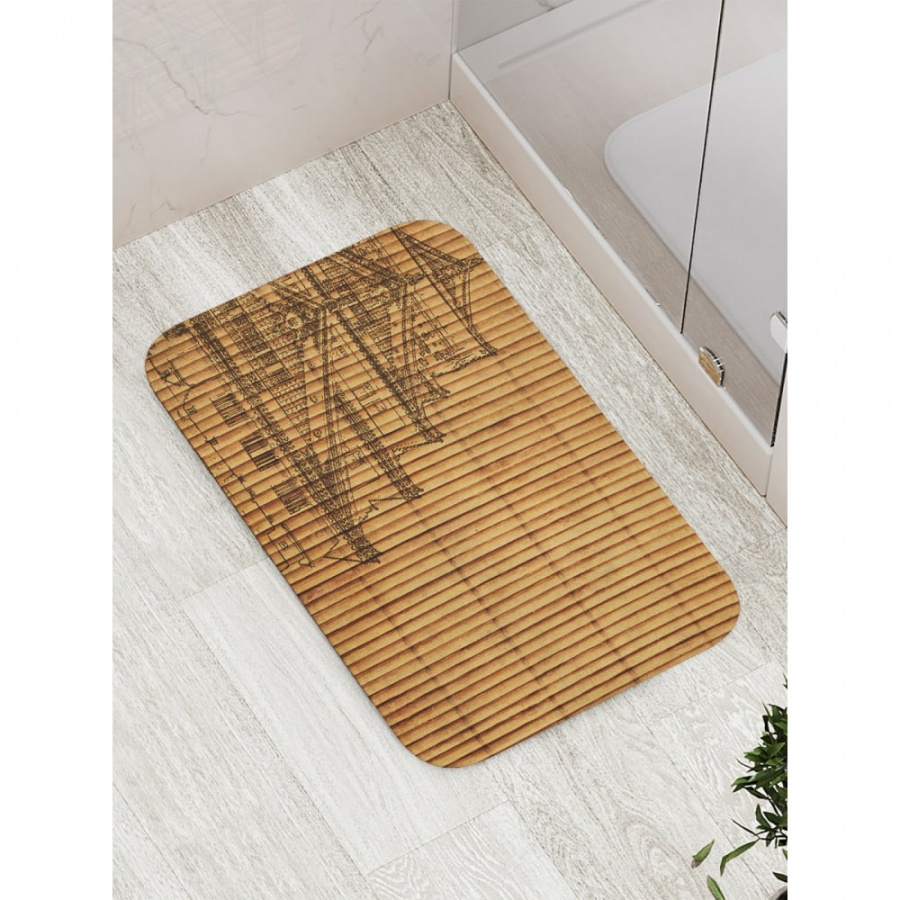 Противоскользящий коврик для ванной, сауны, бассейна JOYARTY Храм на бамбуке