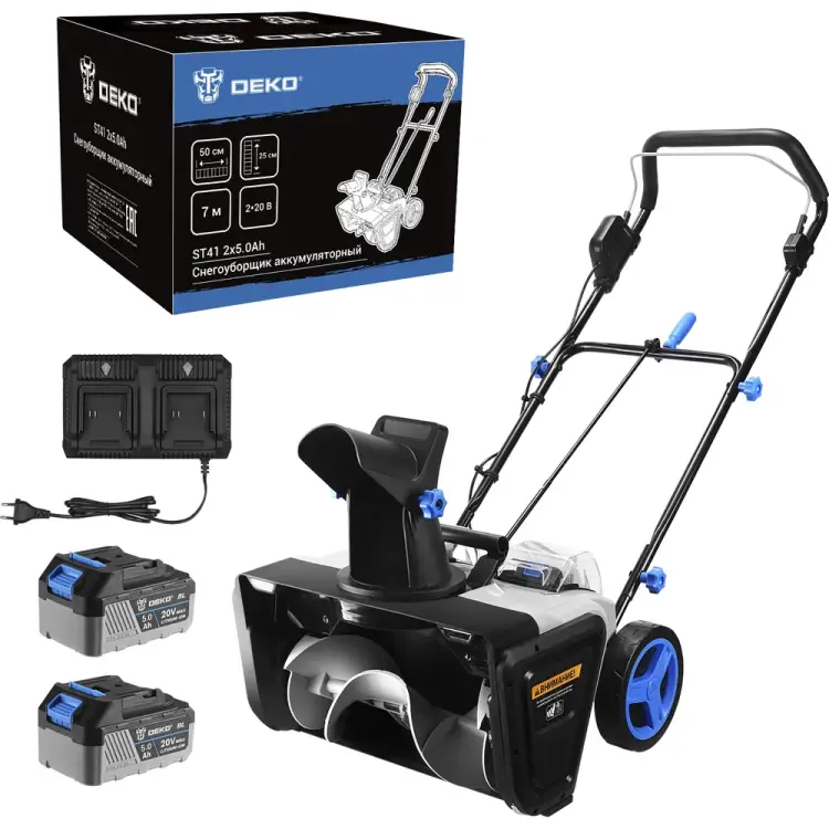 Бесщеточный аккумуляторный снегоуборщик DEKO ST41 085-4445