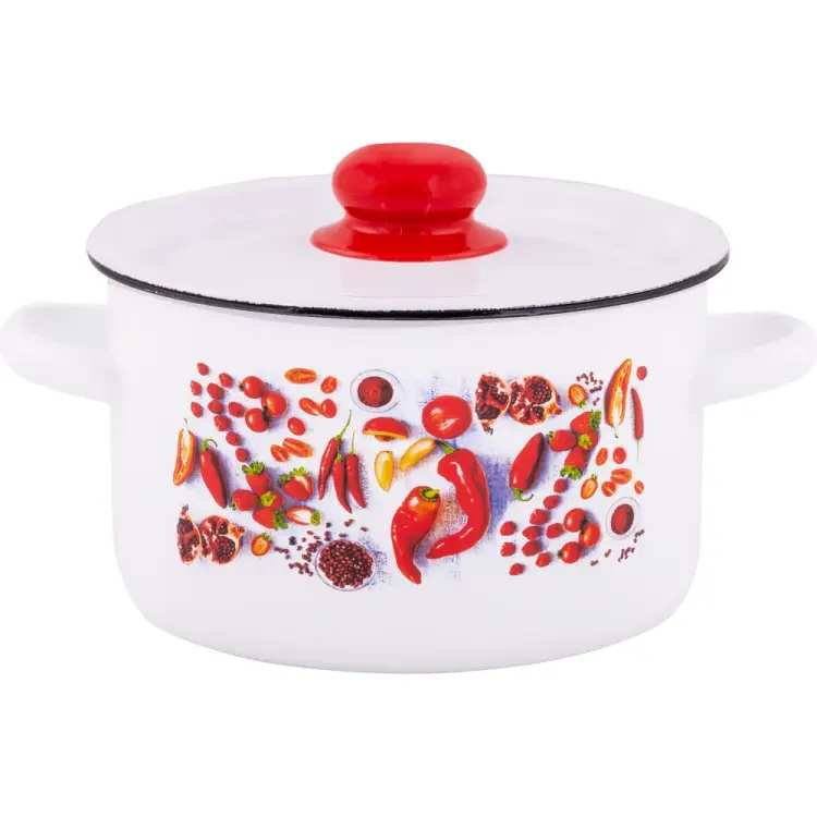 Цилиндрическая эмалированная кастрюля appetite Паприка 1с16с/1 Паприка Цилиндрическая эмалированная кастрюля appetite Паприка 1с16с/1 Паприка