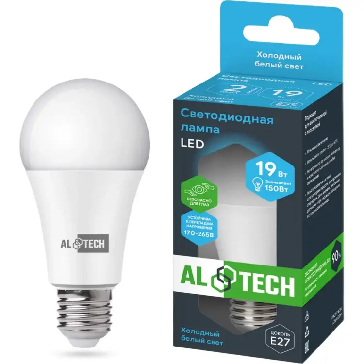 Лампочка светодиодная ALTECH Р60-19W-865-E27 4673758070340 Лампочка светодиодная ALTECH Р60-19W-865-E27 4673758070340