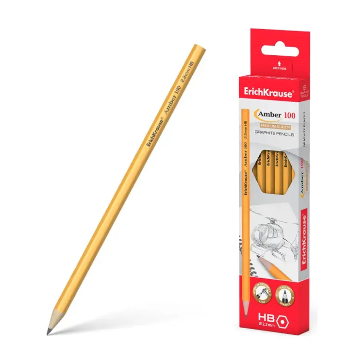 Шестигранный чернографитный карандаш ErichKrause Amber 45598