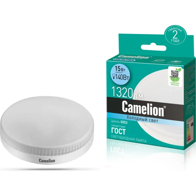 Светодиодная лампа Camelion LED15-GX53/845/GX53 13647