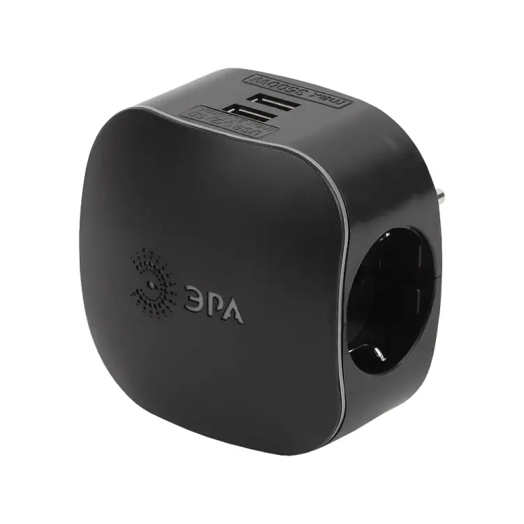 Тройник ЭРА SP3eUSBBLACK Б0046364