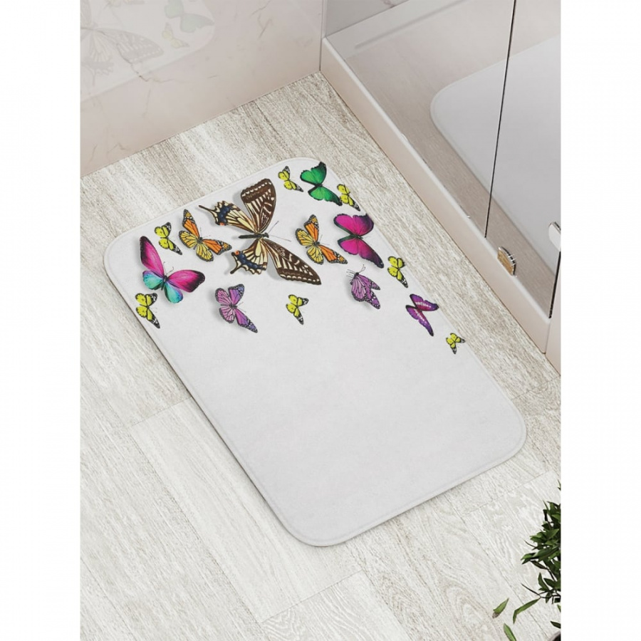 Противоскользящий коврик для ванной, сауны, бассейна JOYARTY Вихрь из бабочек