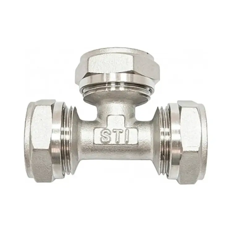 Обжимной латунный тройник STI D190-00032