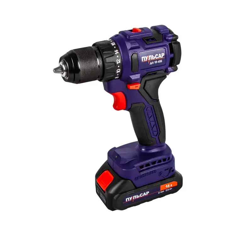 Аккумуляторная безударная дрель Пульсар ДА 18-45Б 916-974 Аккумуляторная безударная дрель Пульсар ДА 18-45Б 916-974