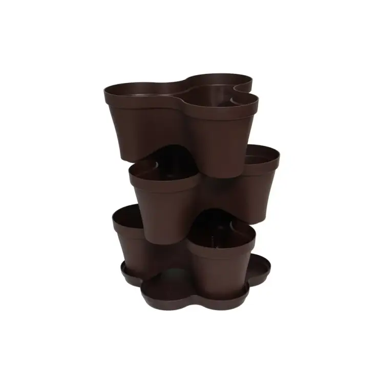 Цветочный пластиковый тройной горшок ПРОТЭКТ ГЦ-17 К КГ-К