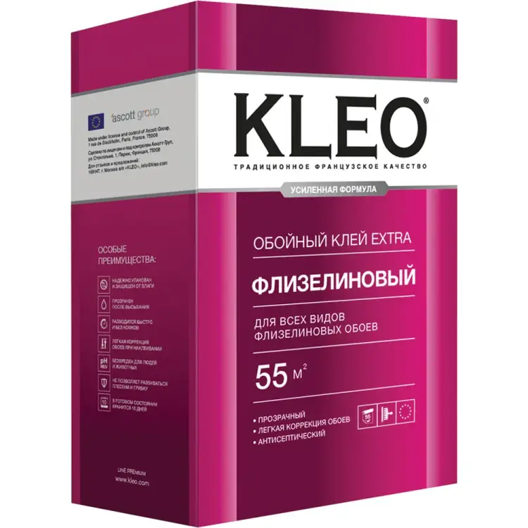 Сыпучий клей для флизелиновых обоев KLEO 030 EXTRA 55 Сыпучий клей для флизелиновых обоев KLEO 030 EXTRA 55